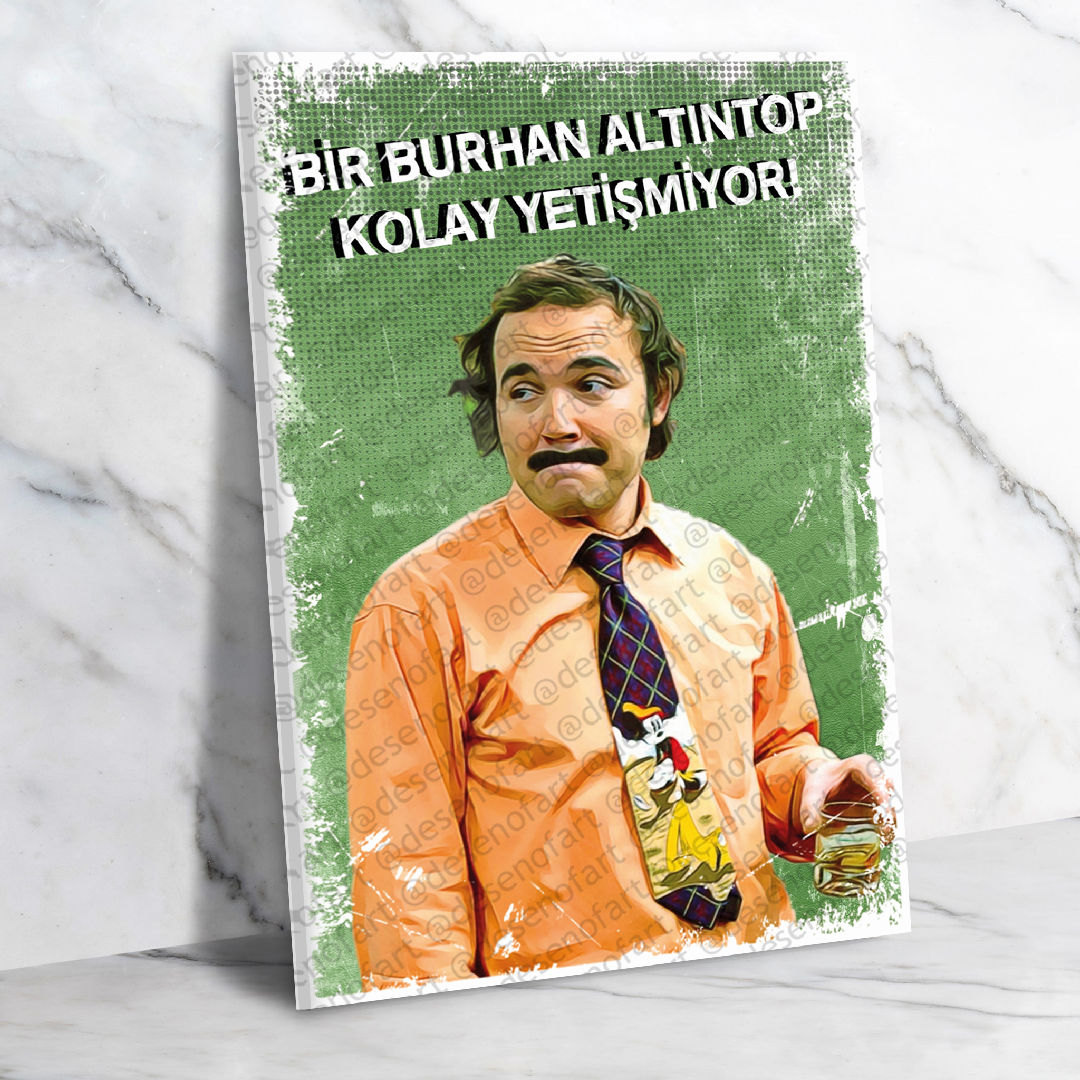 Burhan Altıntop Ahşap Retro Poster