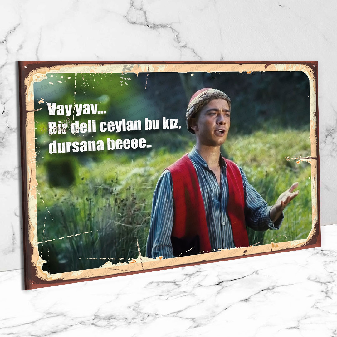 Keloğlan Yeşilçam Ahşap Retro Poster