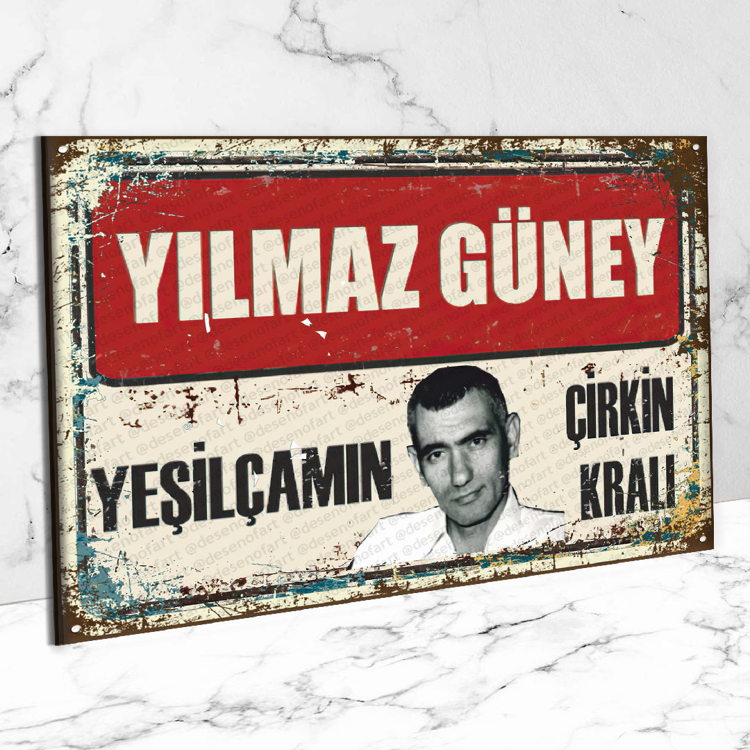 Yılmaz Güney Ahşap Retro Poster