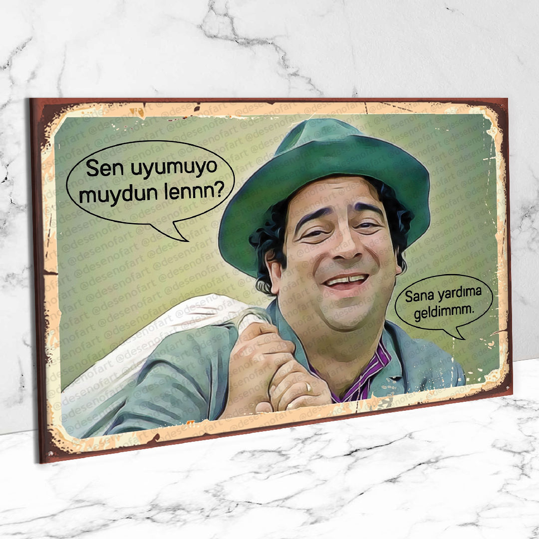 Zeki Alasya Yeşilçam Ahşap Retro Poster