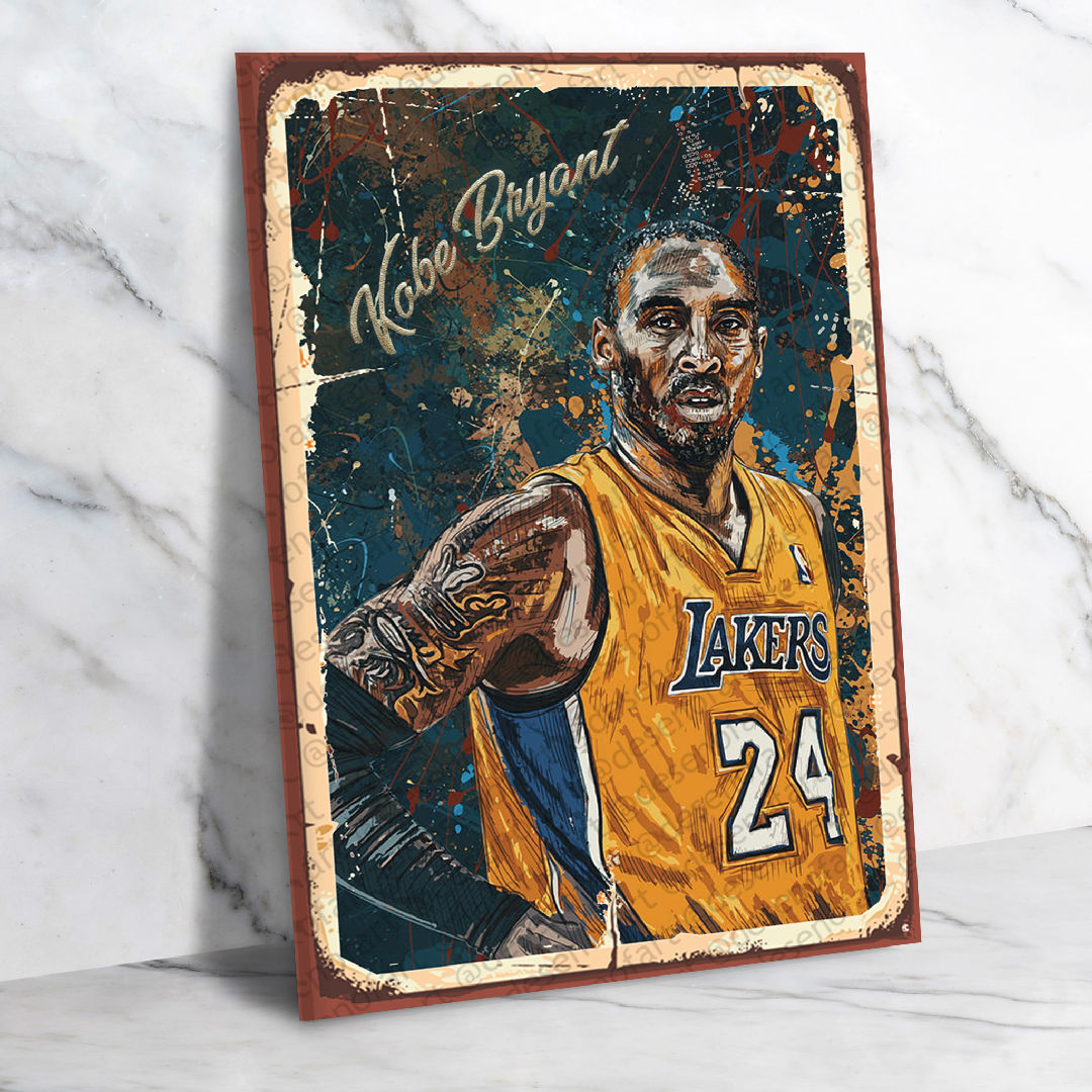 Kobe Bryant  Ahşap Retro Poster