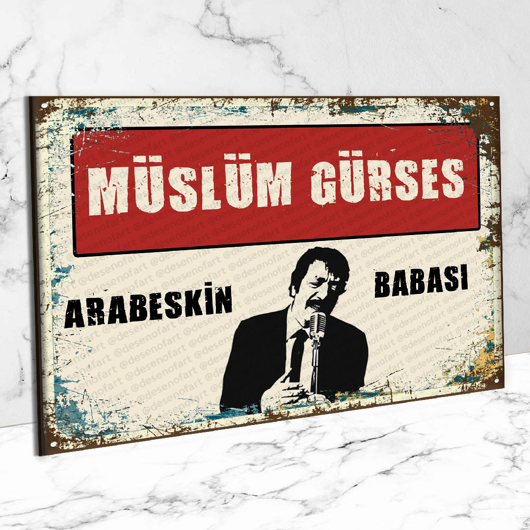 Müslüm Gürses Ahşap Retro Poster