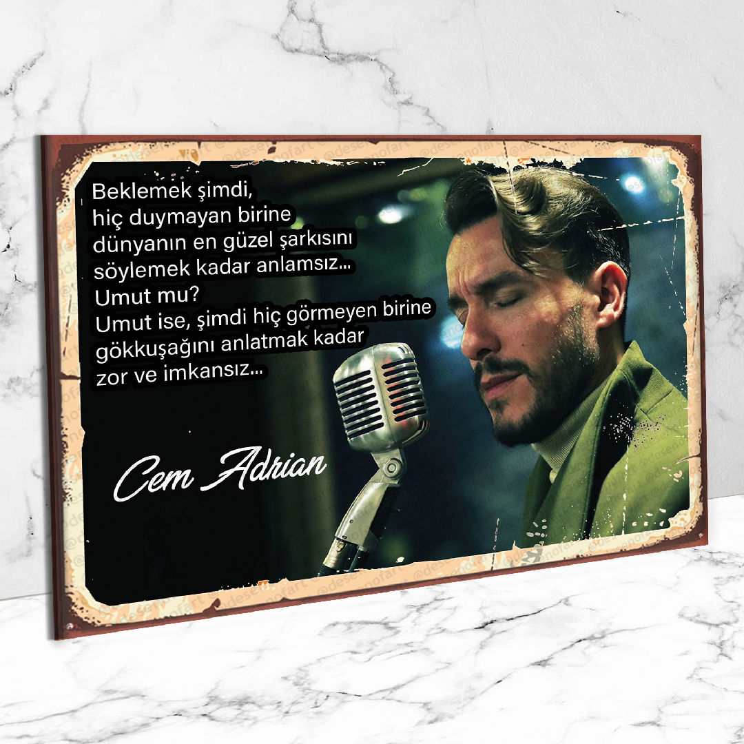 Cem Adrian Ahşap Retro Poster