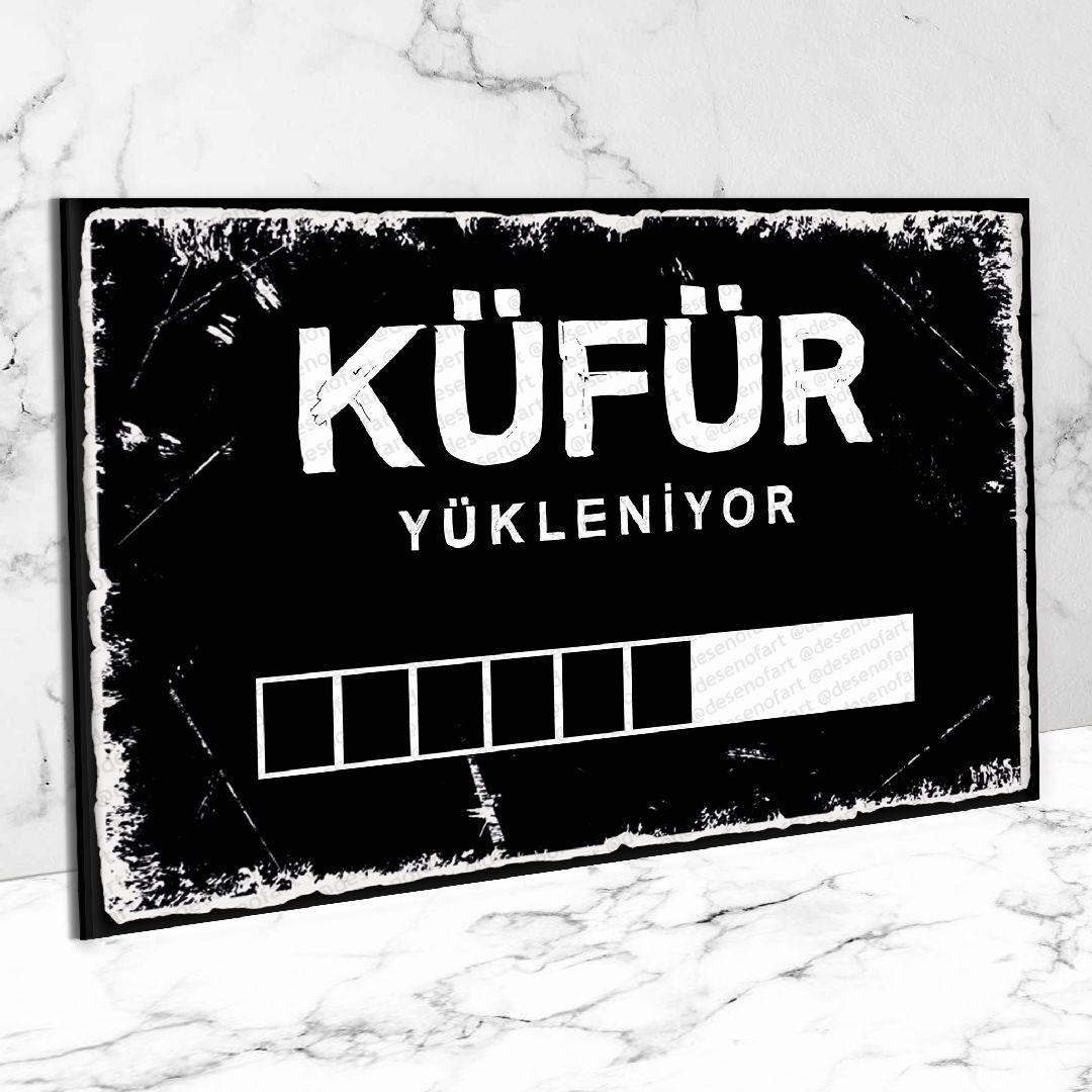 Küfür Yükleniyor ... Ahşap Retro Poster