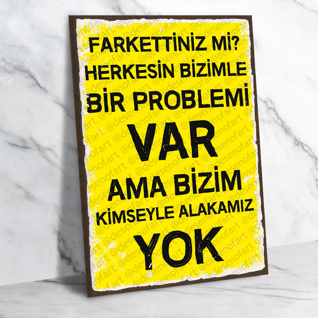 Farkettiniz mi? Ahşap Retro Poster