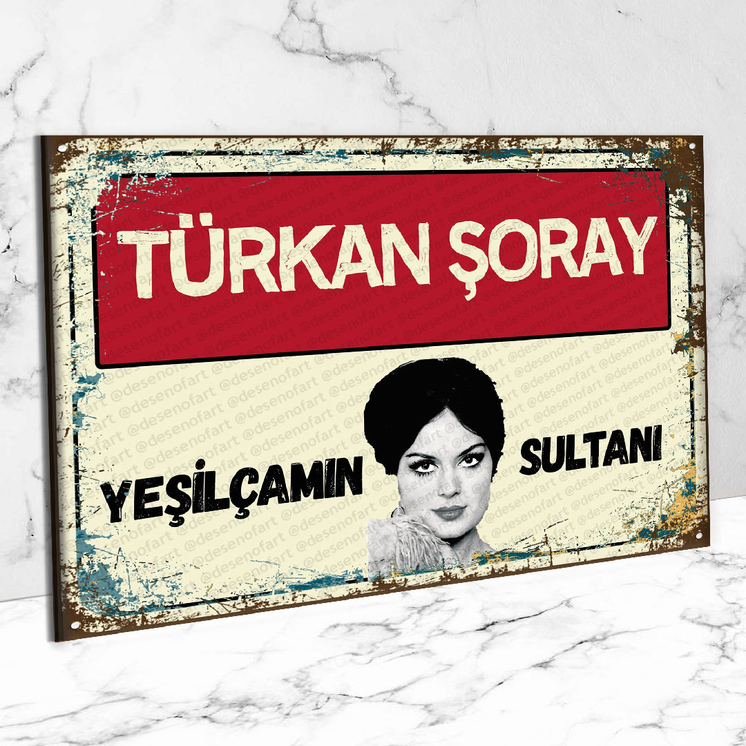Yeşilçamın Sultanı Türkan Şoray Ahşap Retro Poster