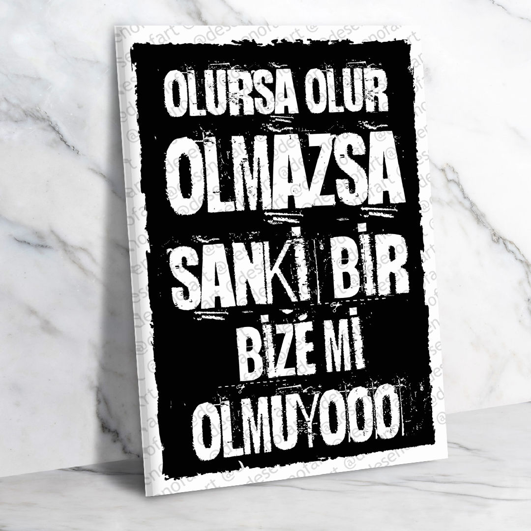 Olursa olur Ahşap Retro Poster