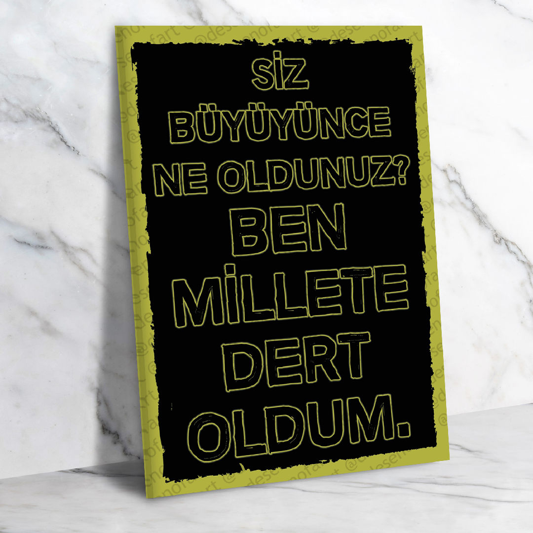 Siz Büyüyünce... Ahşap Retro Poster