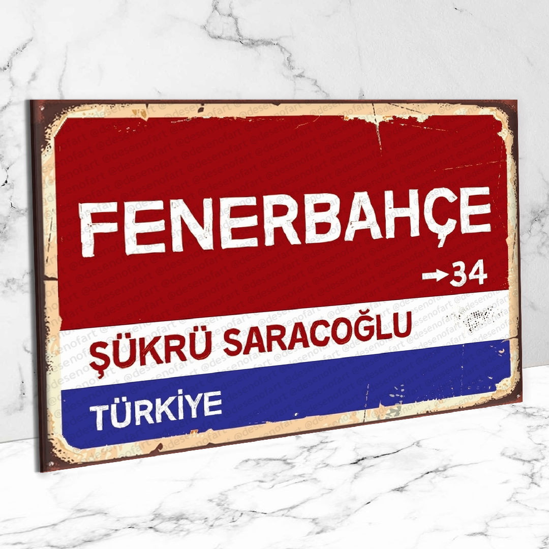 Fenerbahçe Ahşap Retro Poster