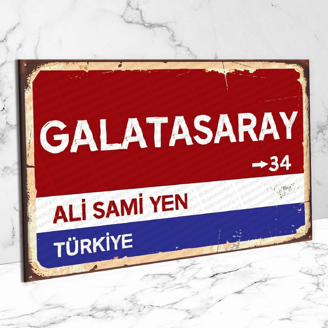 Galatasaray Ahşap Retro Poster