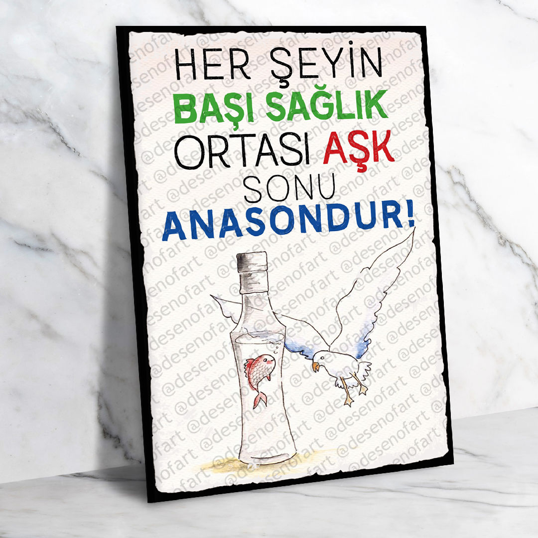 Her şeyin başı sağlık Ahşap Retro Poster