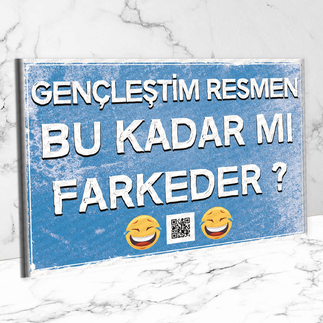 Gençleştim Resmen;)Ahşap Retro Vintage Poster 