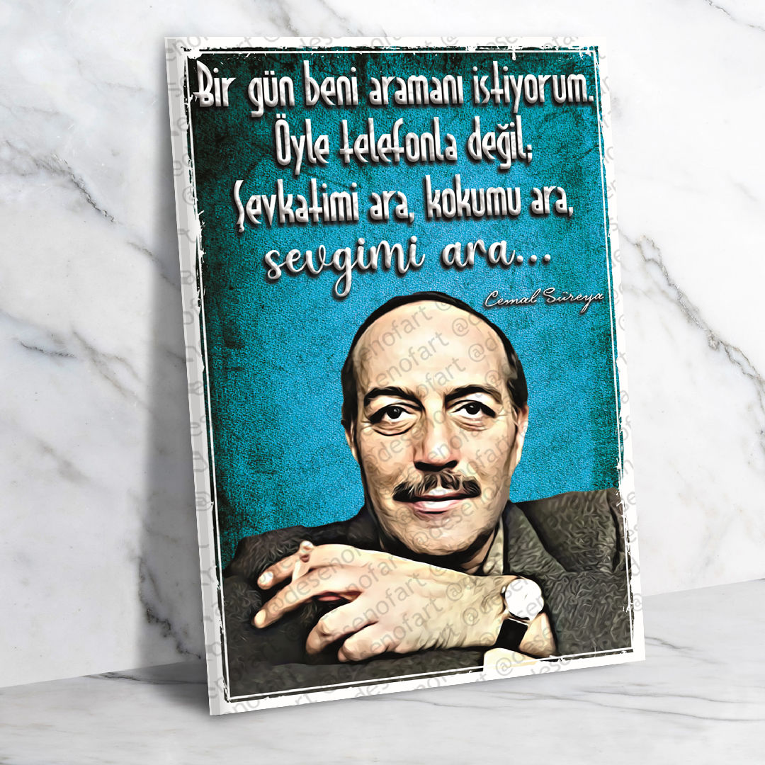 Cemal Süreya Ahşap Retro Poster