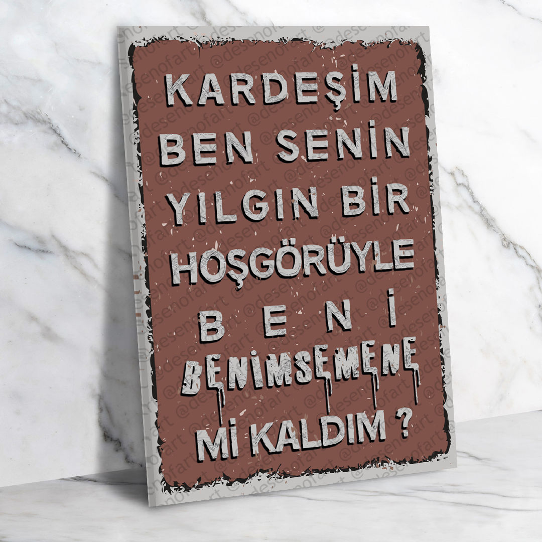 Kardeşim senin yılgın bir hoşgörüyle beni benimsemene mi kaldım?