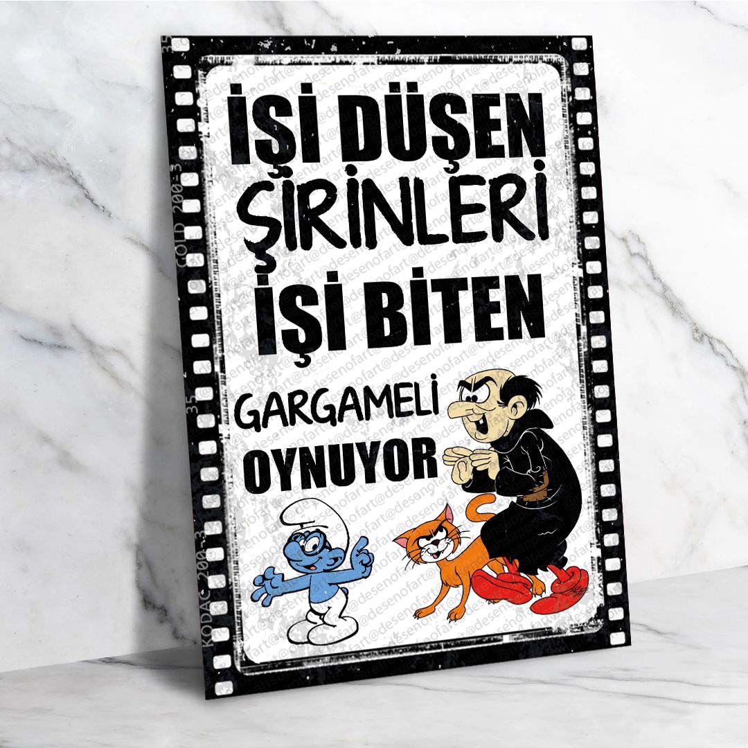 Komik Retro Ahşap Poster - Mizah ve Çizgi Film Temalı Vintage Dekor